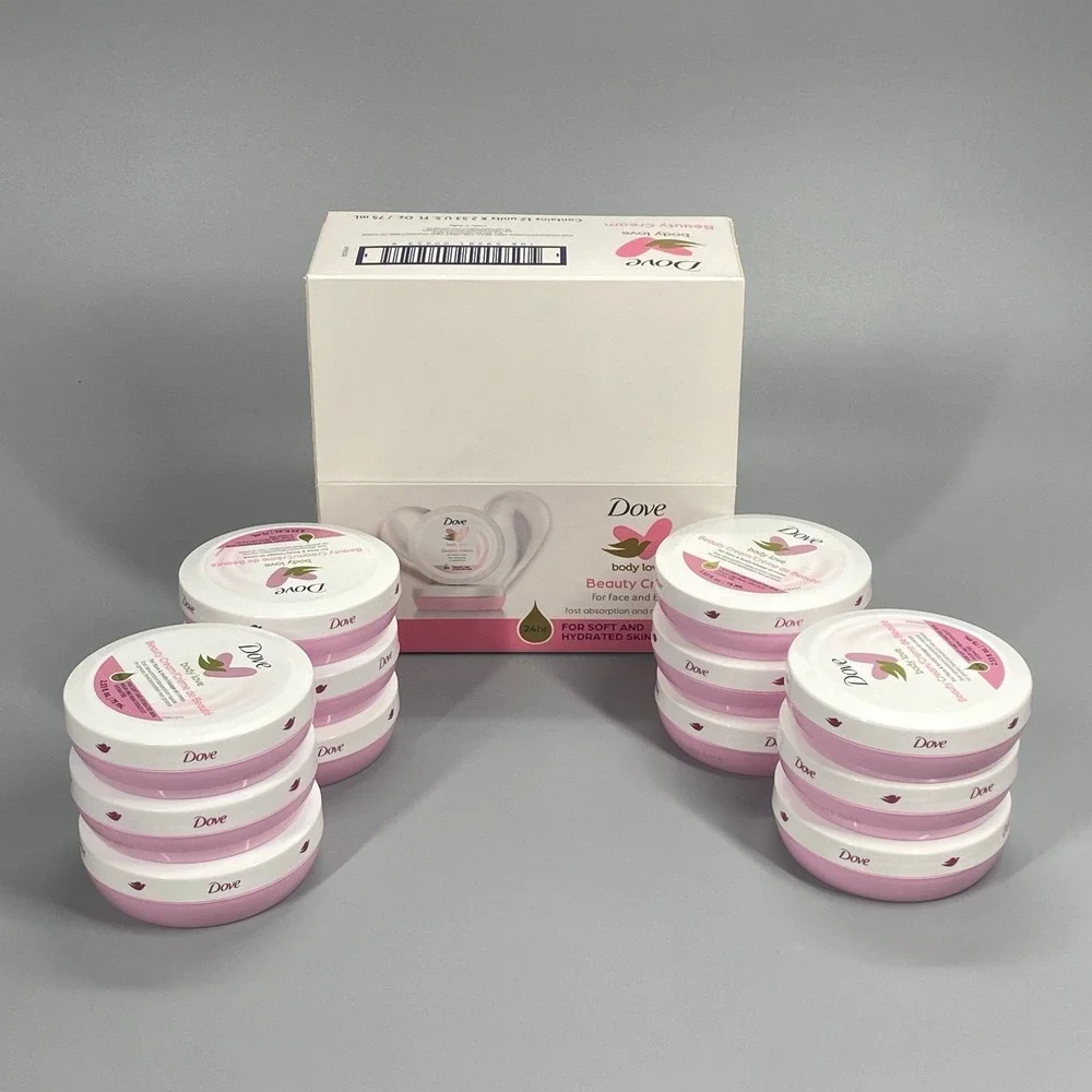 Dove Beauty Cream Body Love 12 Pack 2.53 oz Fast Absorbing Moisturizer Jars